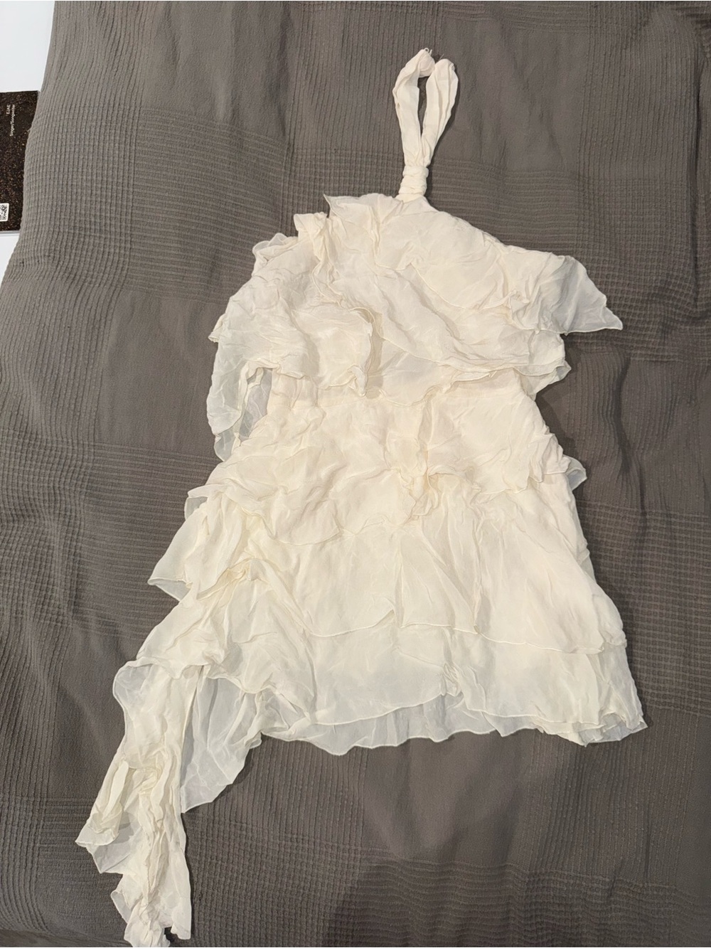 Zara Ivory Halter Ruffle Mini Dress - Picture 5 of 10